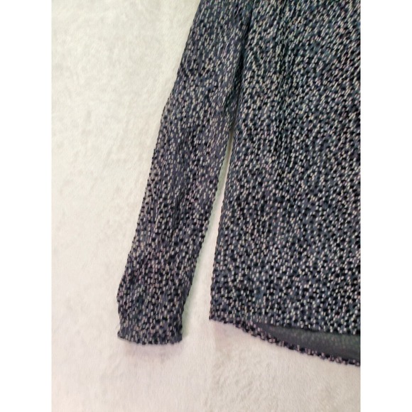 Express Blouse Top Women's Small Gray Black Velvet Polka Dot Sheer Viscose Lined - Picture 6 of 9